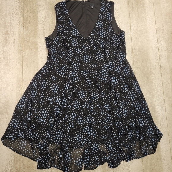 Torrid Black and Blue Heart Print Flounce Skirt Dress Size 20. - Picture 3 of 11